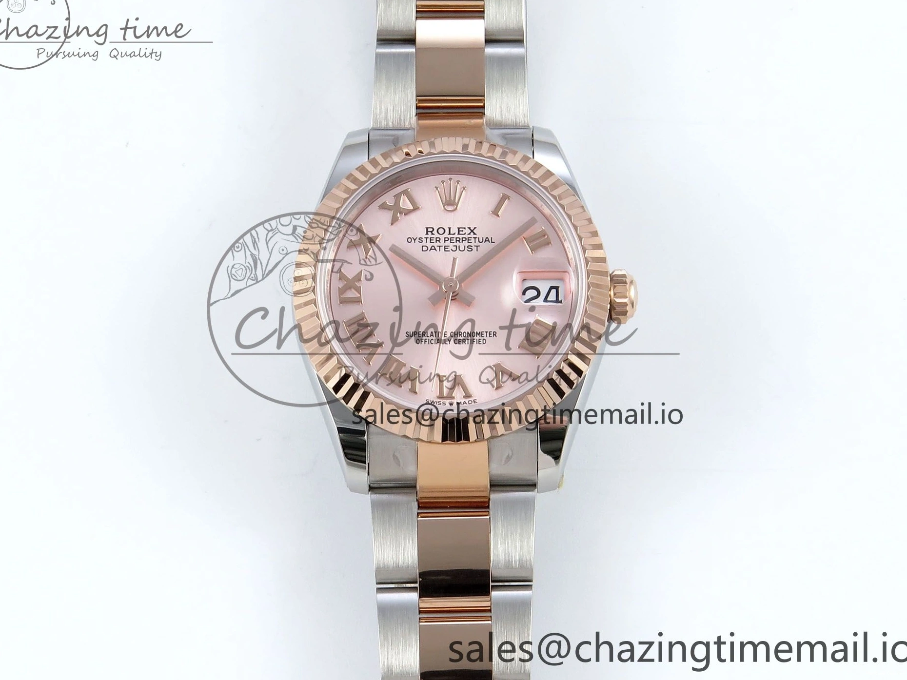 0117 Packable DateJust 31 278271 ARF 1:1 Best Edition 904L Steel RG Roman Dial on SS RG Oyster Bracelet ETA 524